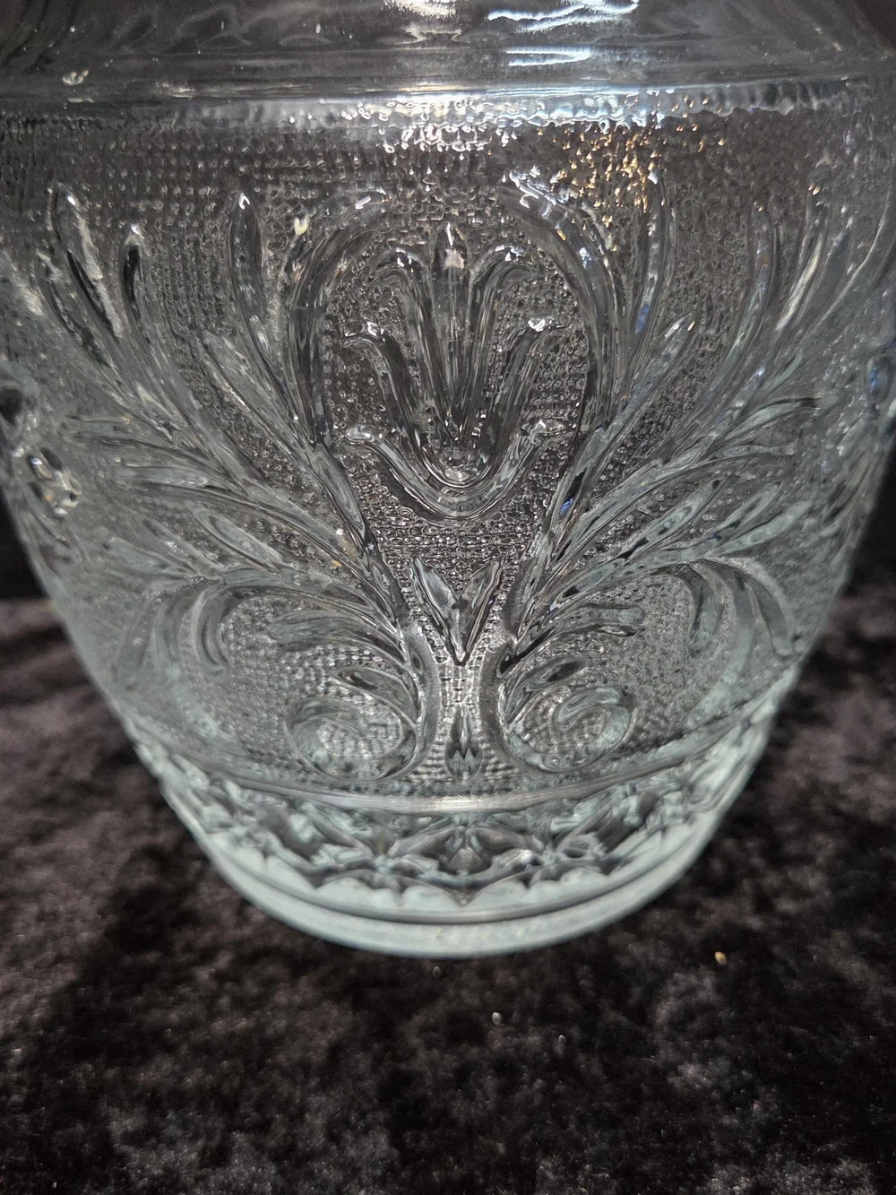 Vintage Anchor Hocking Sandwich Glass Daisy Pattern Biscuit Cookie Jar With Lid
